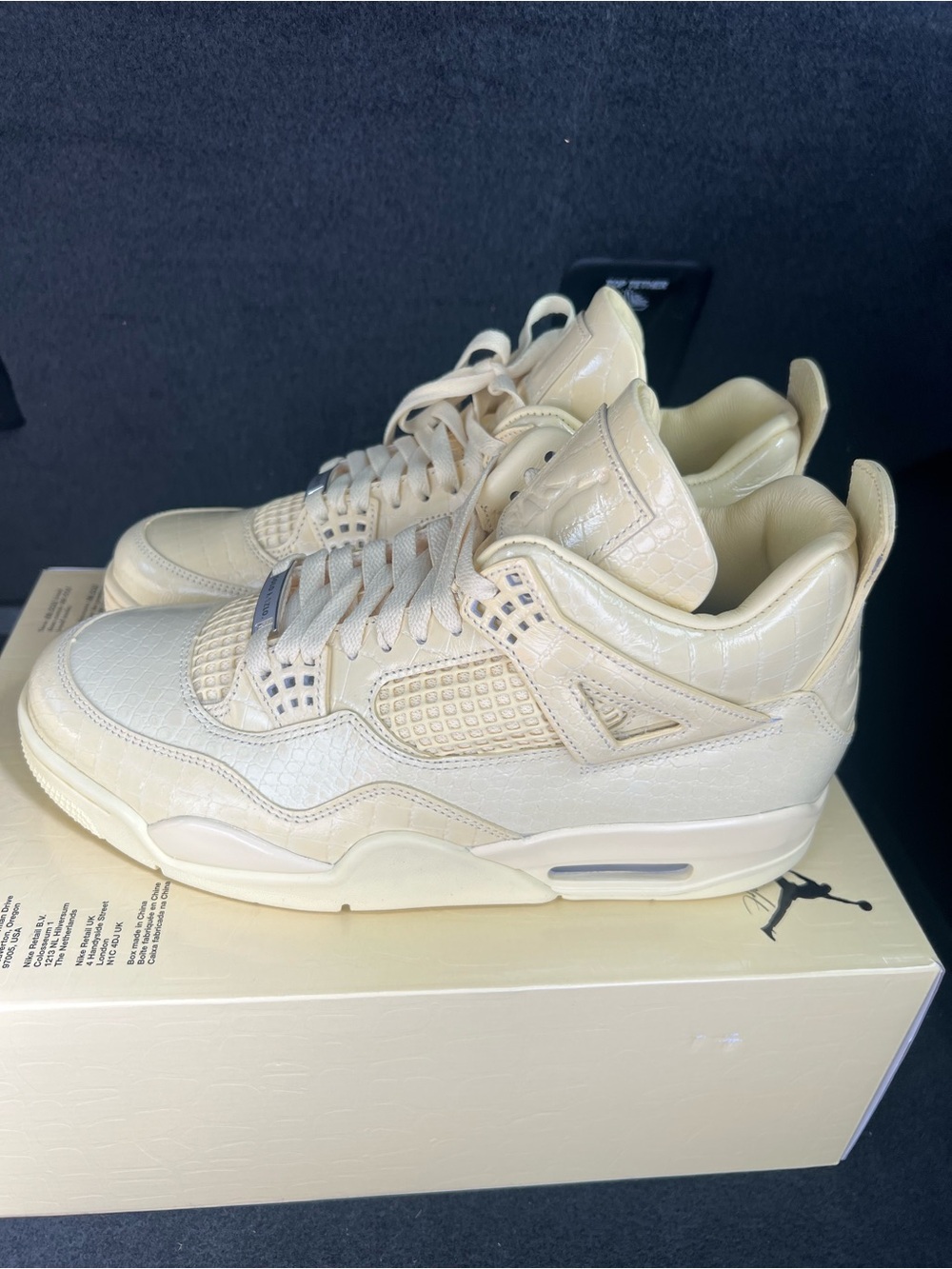 J Balvin x Air Jordan 4 Retro OG SP Lemonade Beige IW2872-700 DS No Lid!